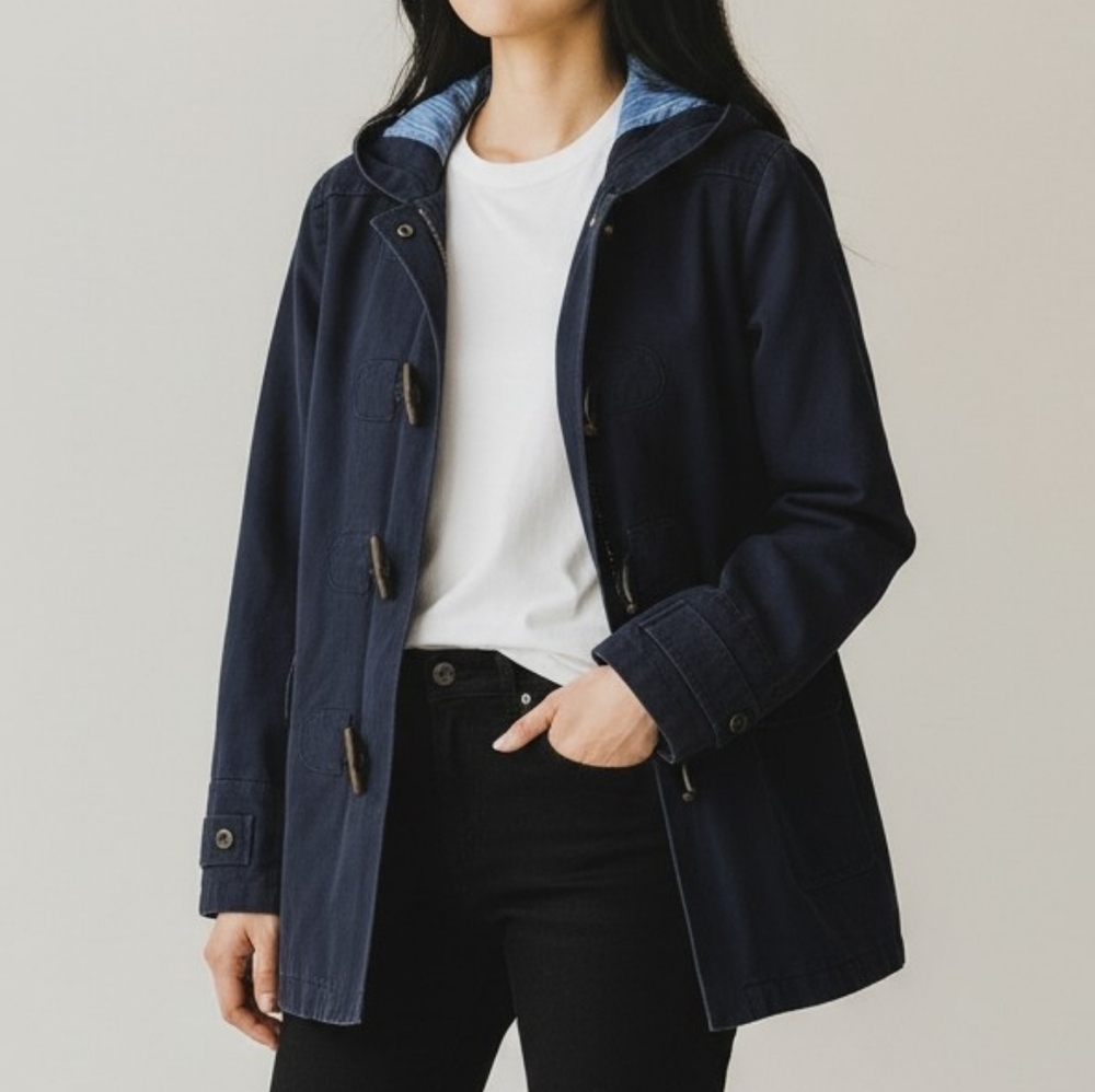 Banana Republic Corduroy Cotton Toggle Coat Jacket, Dark Navy